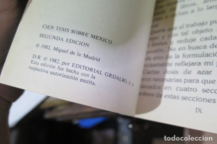 Libros de segunda mano: Cien tesis sobre Mexico. MADRID HURTADO - Foto 2