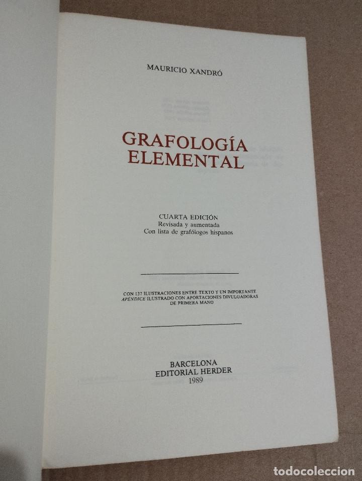 Libros de segunda mano: GRAFOLOG&Iacute;A ELEMENTAL (MAURICIO XANDR&Oacute;) - Foto 2