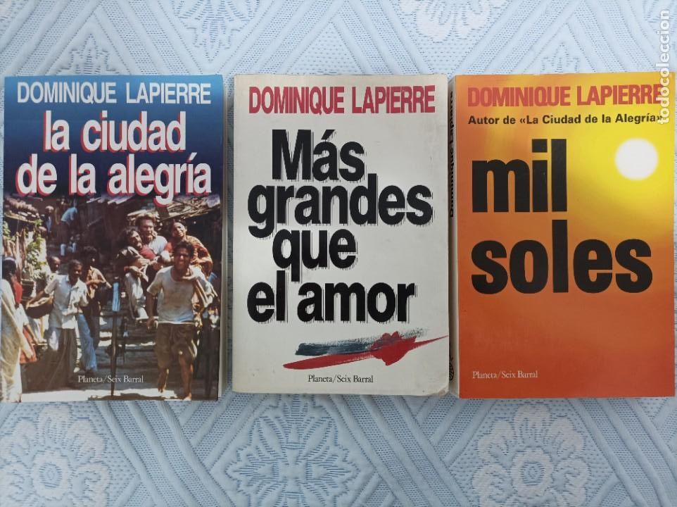 Libros de segunda mano: Lote 3 libros de Dominique Lapierre. Planeta, 1990-97. - Foto 1