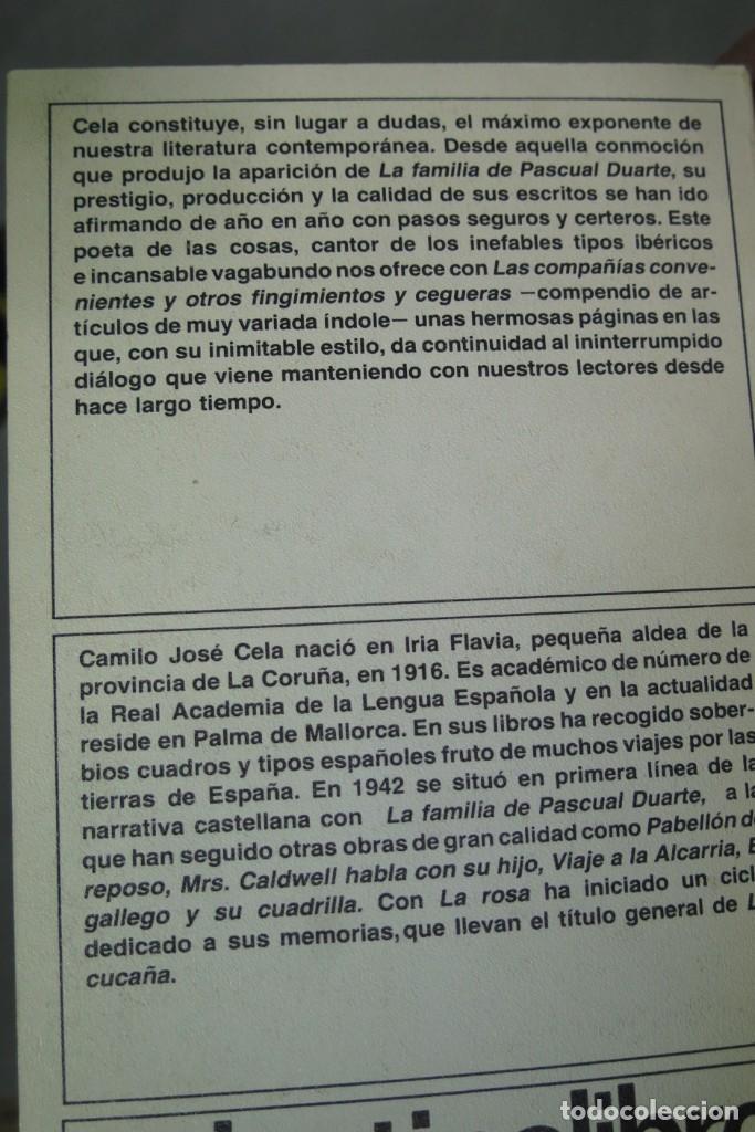 Libros de segunda mano: 1981.- LAS COMPA&Ntilde;IAS CONVENIENTES Y OTROS FINGIMIENTOS Y CEGUERAS. CELA - Foto 2