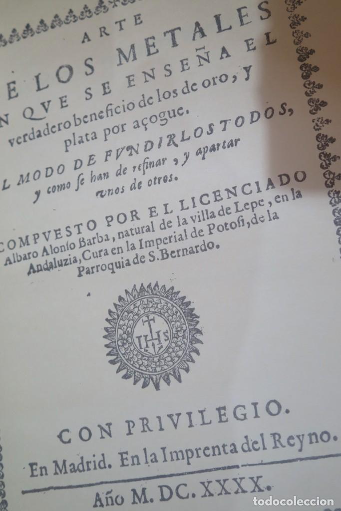 Libros de segunda mano: ARTE DE LOS METALES. ALONSO BARBA - Foto 3