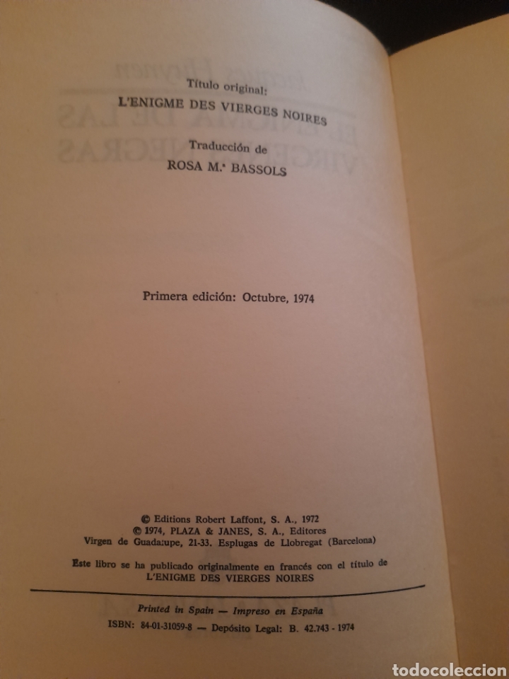 Libros de segunda mano: El enigma de las V&iacute;rgenes Negras, 1 edici&oacute;n de 1974 - Foto 3