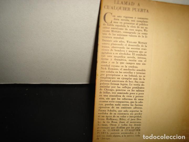 Libros de segunda mano: 26- LLAMAD A CUALQUIER PUERTA - WILLARD MOTLEY - 50S - Foto 3
