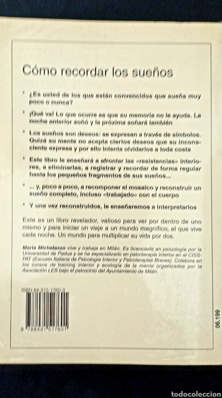 Libros de segunda mano: COMO RECORDAR LOS SUE&Ntilde;OS. MARIA MICHELAZZO - Foto 2
