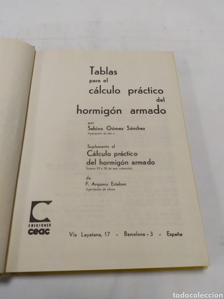 Libros de segunda mano: Tablas para el c&aacute;lculo pr&aacute;ctico del hormig&oacute;n armado, Monograf&iacute;as CEAC, 1969 - Foto 4