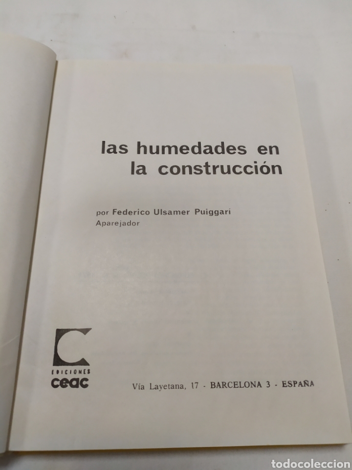 Libros de segunda mano: La humedades en la construcci&oacute;n, Monograf&iacute;as CEAC, 1971 - Foto 4
