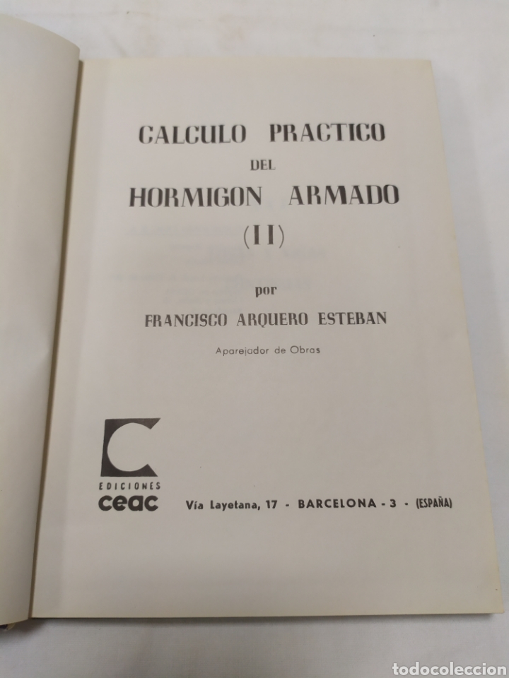 Libros de segunda mano: C&aacute;lculo pr&aacute;ctico del hormig&oacute;n armado II, Monograf&iacute;as CEAC, 1969 - Foto 3