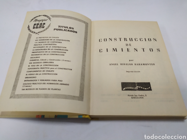 Libros de segunda mano: Construcci&oacute;n de cimientos, Monograf&iacute;as CEAC, 1959 - Foto 2