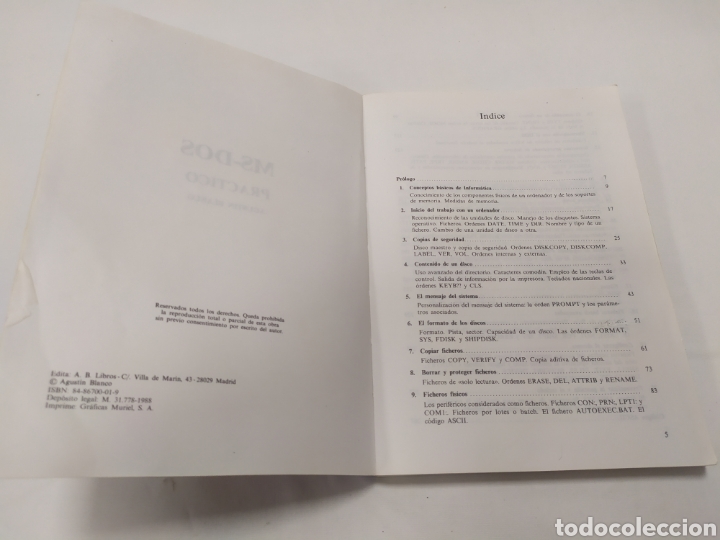 Libros de segunda mano: MS-DOS pr&aacute;ctico, Agust&iacute;n Blanco, 1988 - Foto 3