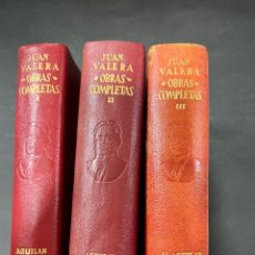 Libros de segunda mano: OBRAS COMPLETAS. JUAN VALERA. 3 TOMOS. 4ª EDICION. ED. AGUILAR. MADRID, 1958.