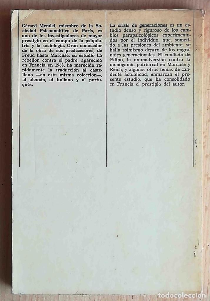 Libros de segunda mano: La crisis de generaciones (G&eacute;rard Mendel) Pen&iacute;nsula 1972 - Foto 3