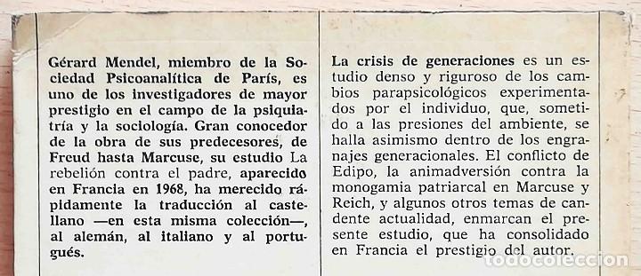 Libros de segunda mano: La crisis de generaciones (G&eacute;rard Mendel) Pen&iacute;nsula 1972 - Foto 4