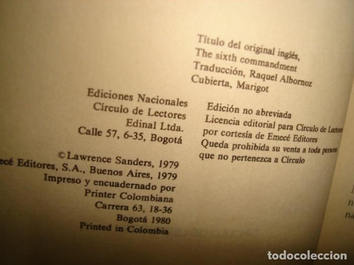 Libros de segunda mano: 29- EL SEXTO MANDAMIENTO - LAWRENCE SANDERS - Foto 4