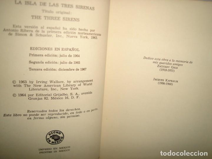 Libros de segunda mano: 30- LA ISLA DE LAS SIRENAS - IRVING WALLACE - Foto 4