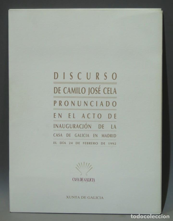 Second hand books: DISCURSO DE CAMILO JOS&Eacute; CELA. INAUGURACI&Oacute;N CASA DE GALICIA EN MADRID 1992