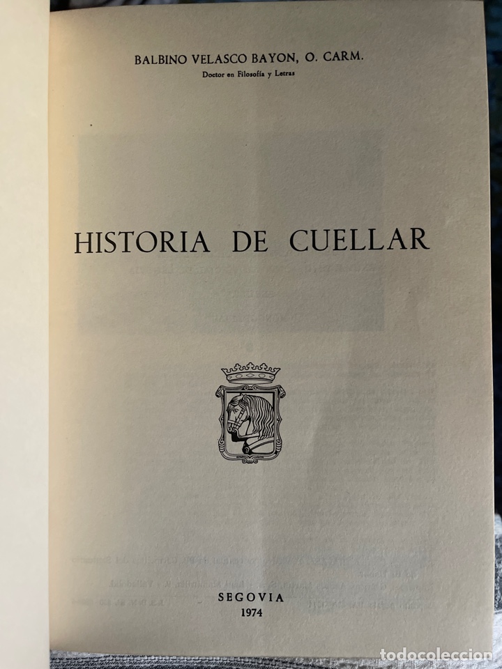 Libros de segunda mano: Historia de Cuellar. Balbino Velasco. 1974 - Foto 2