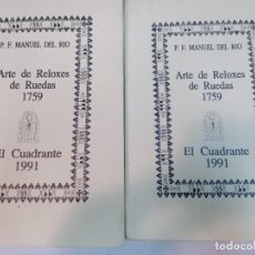 Libros de segunda mano: FACSIMIL P.F. MANUEL DEL RIO ARTE DE RELOXES DE RUEDAS 2 TOMOS SA10519