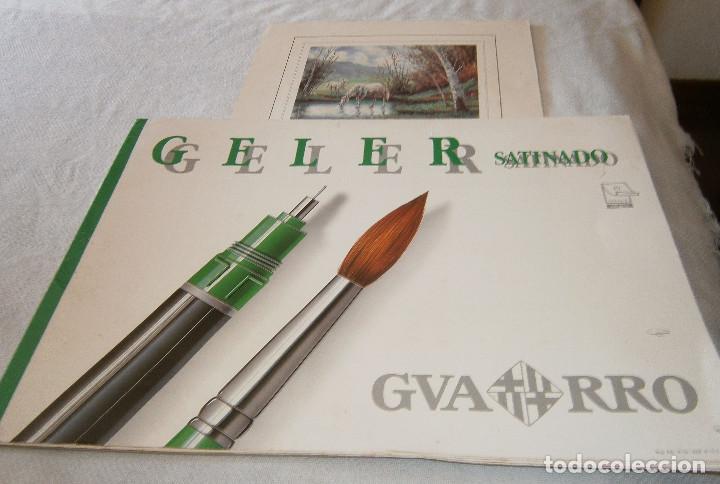 Gebrauchte B&uuml;cher: cuaderno hojas dibujo satinado + reproduccion de lamina con caballos en el campo