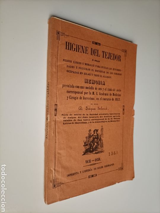 Gebrauchte B&uuml;cher: Higiene del tejedor. Imprenta y librer&iacute;a de Soler hermanos. Edici&oacute;n facs&iacute;mil