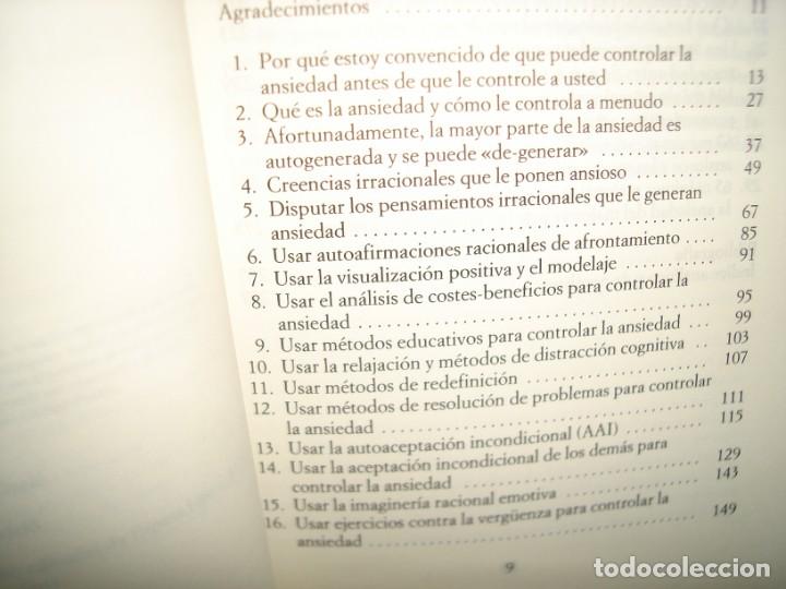 Libros de segunda mano: 34- C&Oacute;MO CONTROLAR LA ANSIEDAD ANTES DE QUE LE CONTROLE A USTED - ALBERT ELLIS - Foto 4