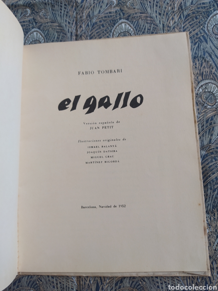Libros de segunda mano: Tombari, Fabio. - El gallo. Versi&oacute;n espa&ntilde;ola de Juan Petit. - Foto 2
