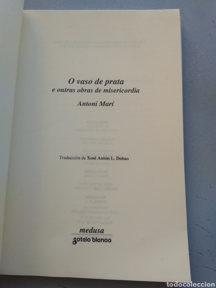 Libros de segunda mano: O VASO DE PRATA/ANTONIO MAR&Iacute; - Foto 2
