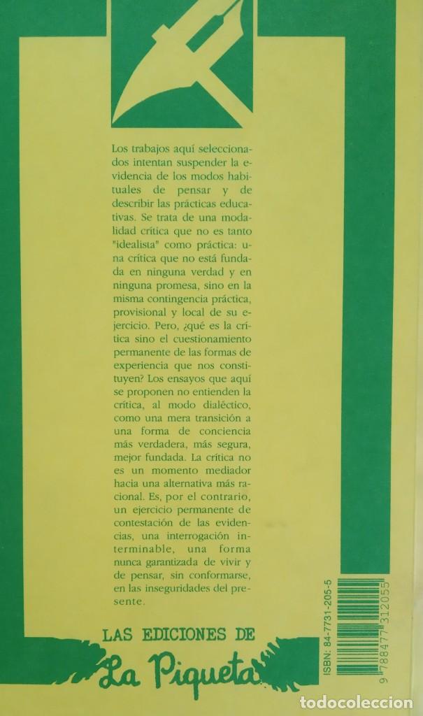 Libros de segunda mano: ESCUELA, PODER Y SUBJETIVIZACION - JORGE LARROSA (ED.) - Foto 2