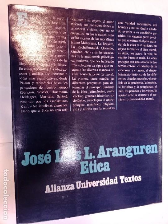Libros de segunda mano: JOS&Eacute; LUIS L. ARANGUREN Etica SA10607 - Foto 1