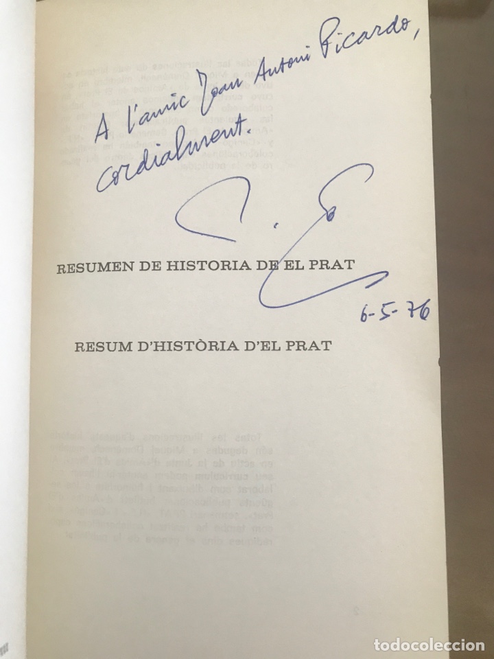 Libros de segunda mano: RESUMEN DE HISTORIA DE EL PRAT - JAUME CODINA - LIBRO BILINGUE,ESPA&Ntilde;OL-CATALAN - 1976 - Foto 2