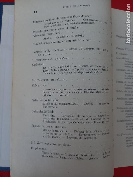 Libros de segunda mano: ACABADO QUIMICO Y GALVANOPLASTICO DE LOS METALES. - Foto 10