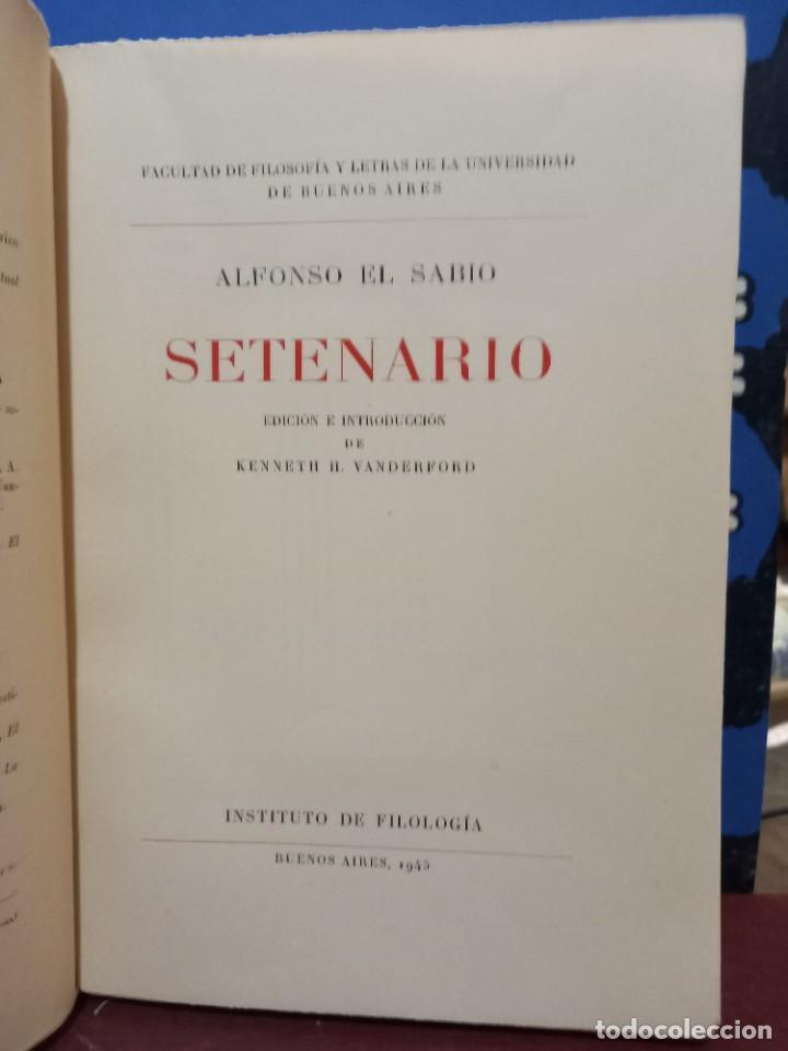 Libros de segunda mano: Alfonso el Sabio - Setenario / Edici&oacute;n e introducci&oacute;n de KENNETH H. VANDDERFORD / 1945 - Foto 3