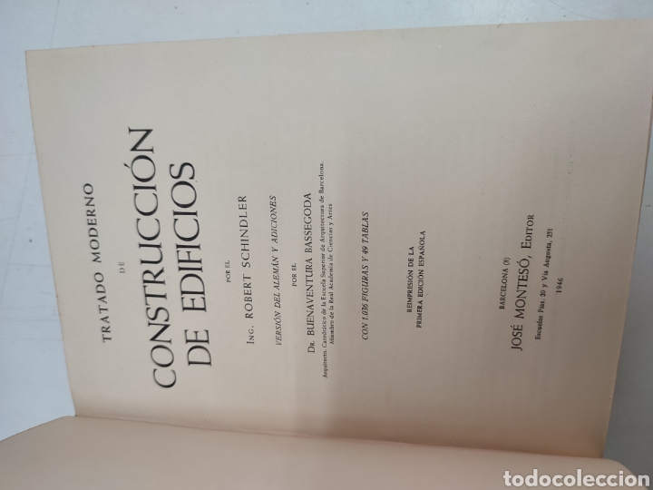 Libros de segunda mano: Tratado moderno de construcci&oacute;n de edificios Schindler 1946 - Foto 5