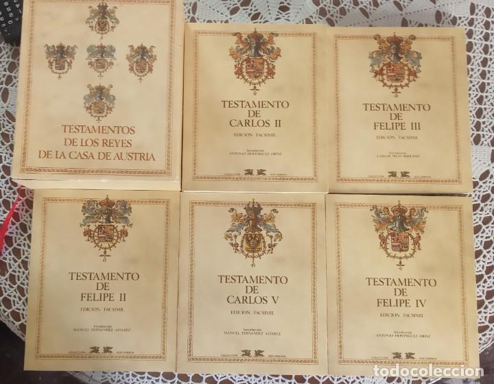 Libros de segunda mano: Testamentos de los reyes de la casa de Austria 5 Libros con estuche - Foto 1