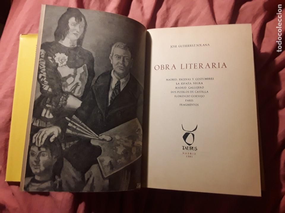 Libros de segunda mano: Obra literaria, de Jos&eacute; Guti&eacute;rrez Solana. Taurus, 1961 - Foto 3