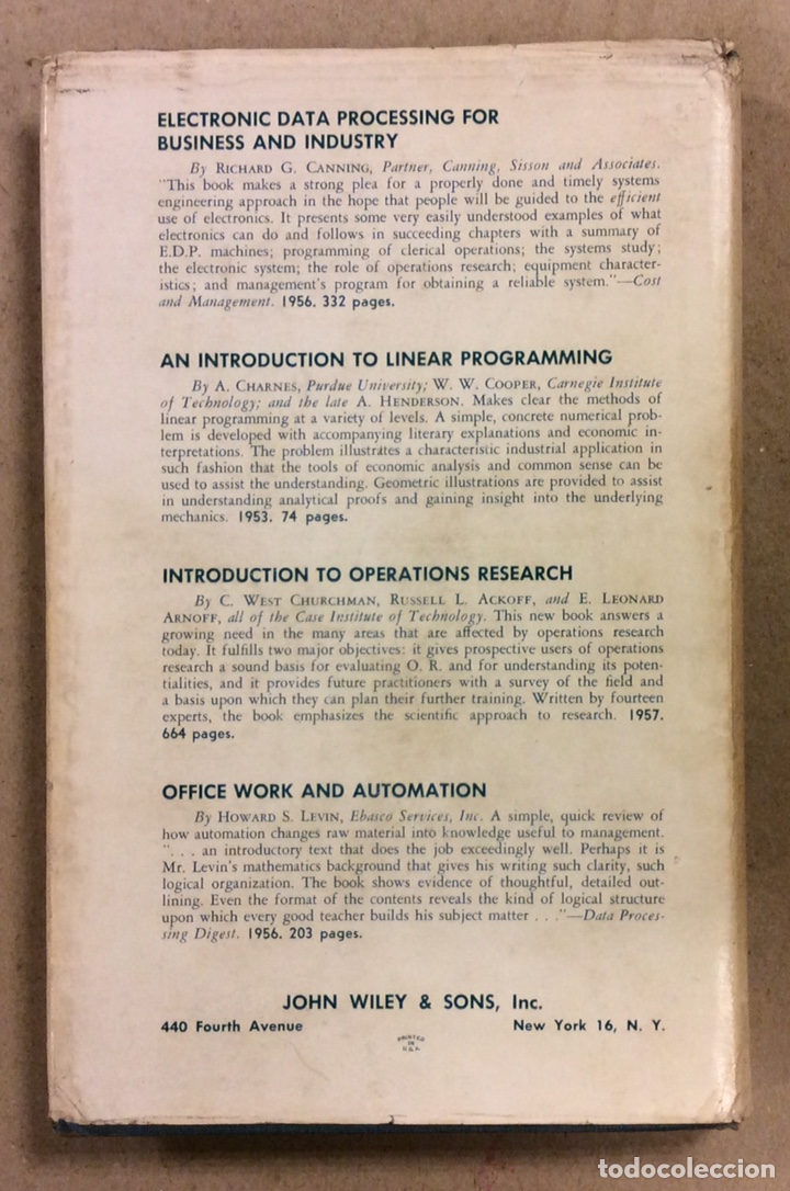 Libros de segunda mano: PRODUCTION FORECASTING, PLANNING, AND CONTROL. E.H. MAC NIECE. JOHN WILEY & SONS 1951. EN INGL&Eacute;S - Foto 10