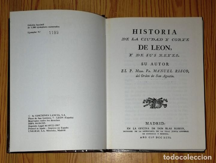 Libros de segunda mano: HISTORIA DE LA CIUDAD Y CORTE DE LE&Oacute;N y de sus reyes / su autor, el P. Manuel Risco. - Ed. facs&iacute;mil. - Foto 2