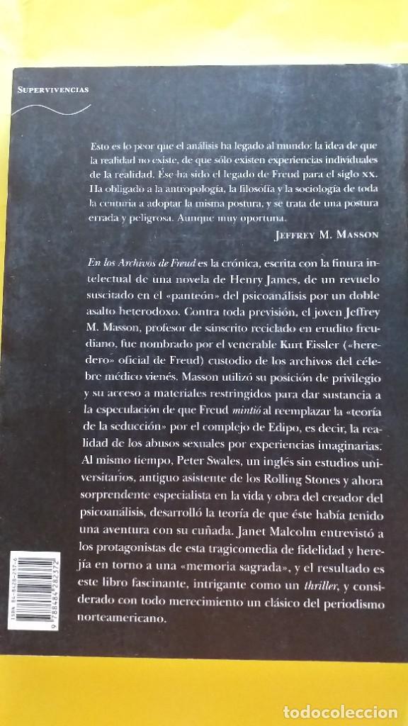 Libros de segunda mano: JANET MALCOLM: EN LOS ARCHIVOS DE FREUD - Foto 2