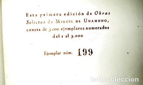 Libros de segunda mano: UNAMUNO, Miguel de: OBRAS SELECTAS. Madrid, Pl&eacute;yade 1946. - Foto 3