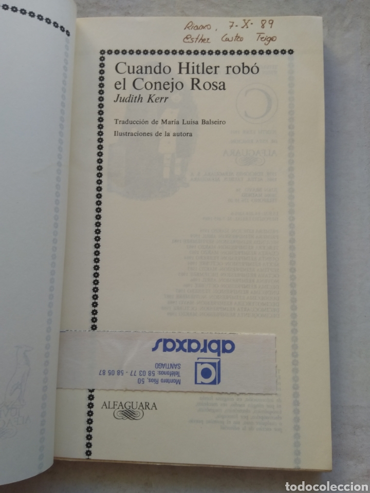 Libros de segunda mano: CUANDO HITLER ROB&Oacute; EL CONEJO ROSA/ - Foto 3