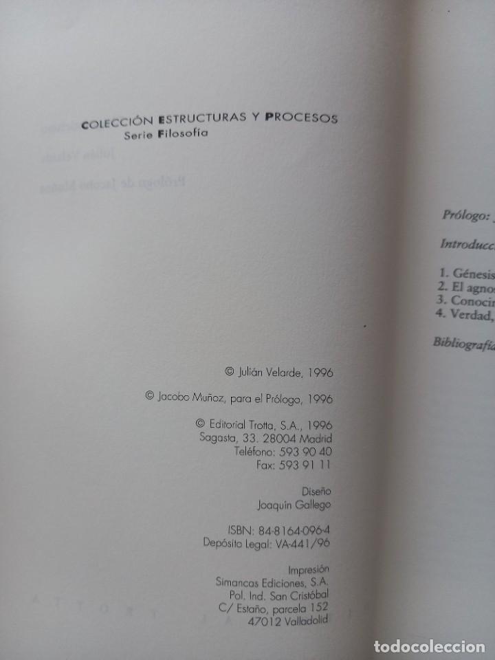 Libros de segunda mano: EL AGNOSTICISMO - JULI&Aacute;N VELARDE - ED. TROTTA - 1996 - Foto 3
