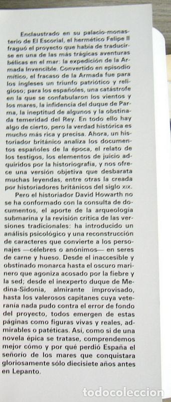 Libros de segunda mano: LA ARMADA INVENCIBLE - LAS VERDADERAS CAUSAS DE UN DESASTRE NAVAL - DAVID HOWARTH - Foto 3