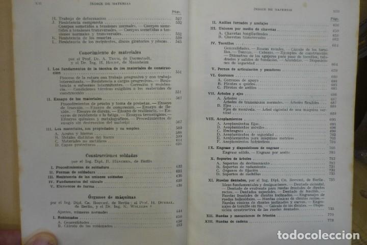 Libros de segunda mano: MANUAL DEL CONSTRUCTOR DE M&Aacute;QUINAS, DE H. DUBELL. DOS TOMOS. COMPLETO. EDITORIAL LABOR 1952. ILUSTRA - Foto 10