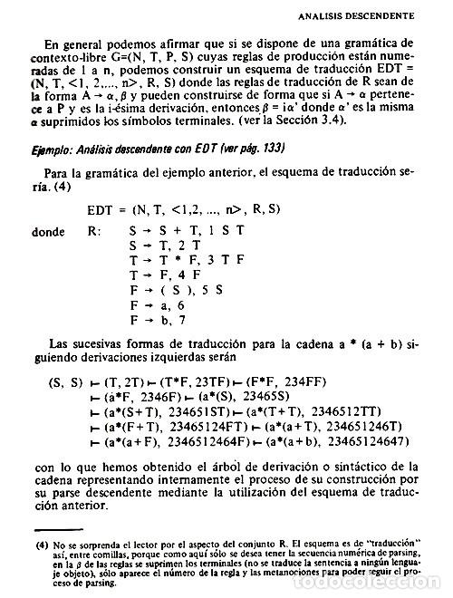 Libros de segunda mano: �F1045 - COMPILADORES. TEORIA Y CONSTRUCCION. INCLUYE EJERCICIOS Y SUS SOLUCIONES. - Foto 5