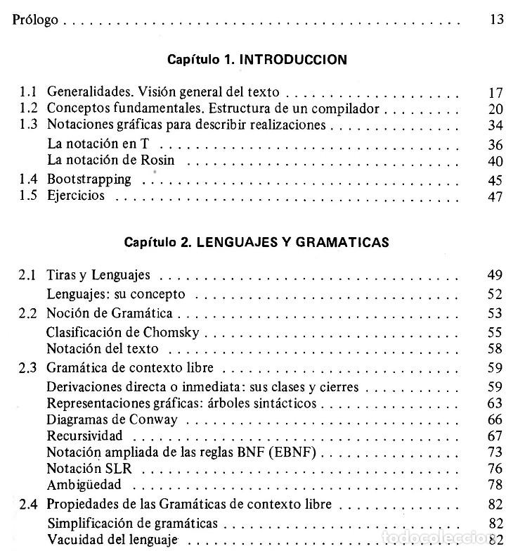 Libros de segunda mano: �F1045 - COMPILADORES. TEORIA Y CONSTRUCCION. INCLUYE EJERCICIOS Y SUS SOLUCIONES. - Foto 8