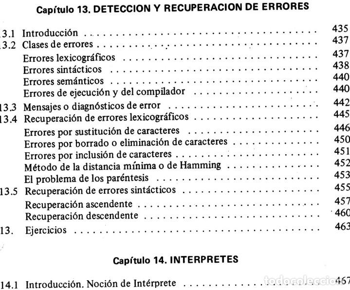 Libros de segunda mano: �F1045 - COMPILADORES. TEORIA Y CONSTRUCCION. INCLUYE EJERCICIOS Y SUS SOLUCIONES. - Foto 16