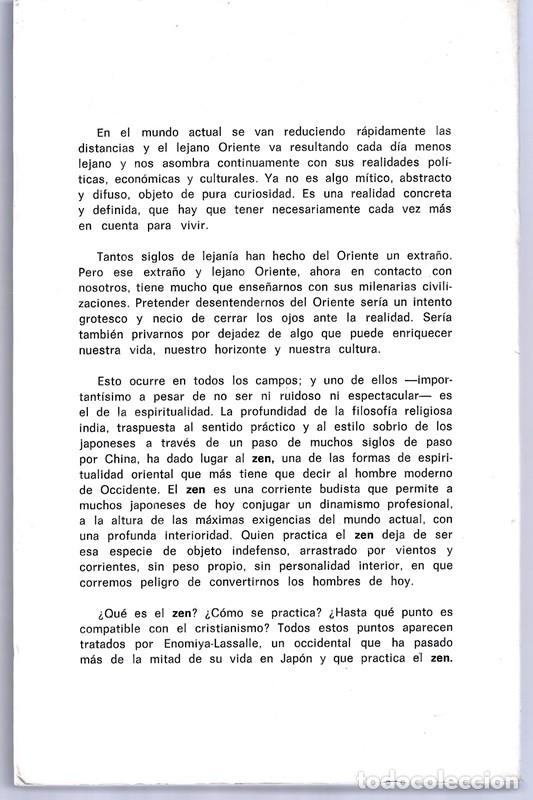 Libros de segunda mano: EL ZEN H.M. ENOMIYA LASSALLE - Foto 2
