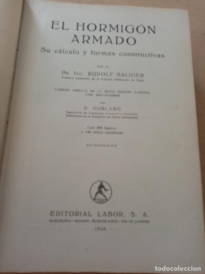 Libros de segunda mano: CONSTRUCCIONES DE HORMIG&Oacute;N ARMADO. C. KERSTEN. 1948. C3L - Foto 3