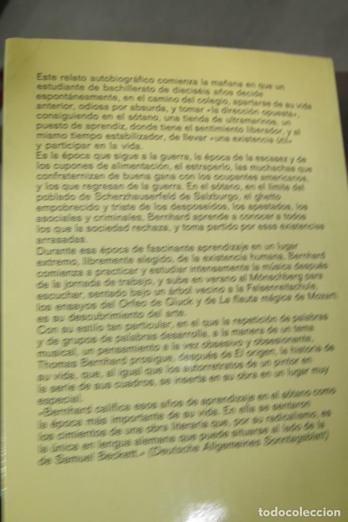 Libros de segunda mano: 1984.- El s&oacute;tano : un alejamiento. Bernhard - Foto 2