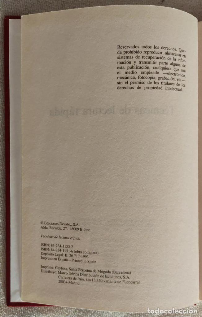 Libros de segunda mano: T&Eacute;CNICAS DE LECTURA R&Aacute;PIDA. - Foto 5