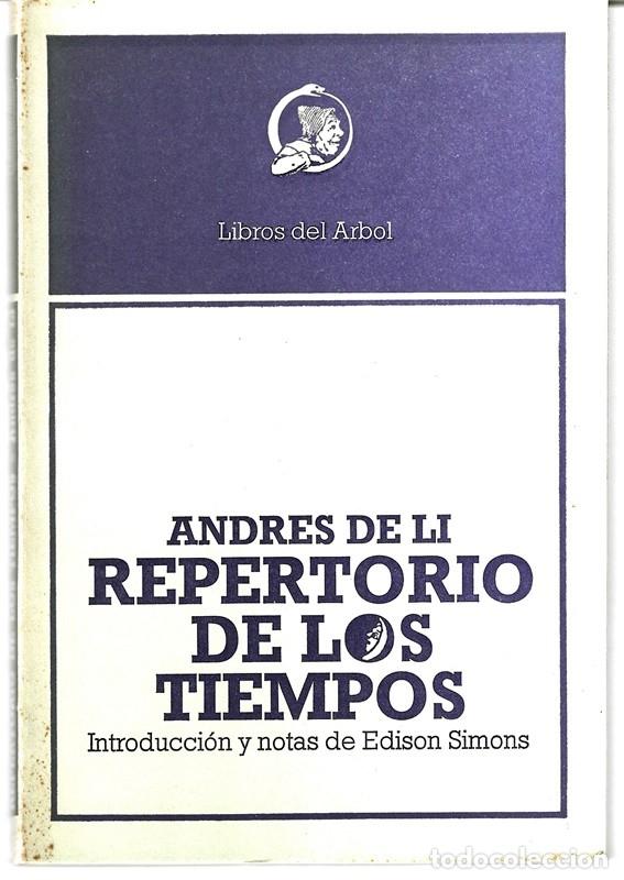Libros de segunda mano: REPERTORIO DE LOS TIEMPOS ANDRES DE LI - Foto 1